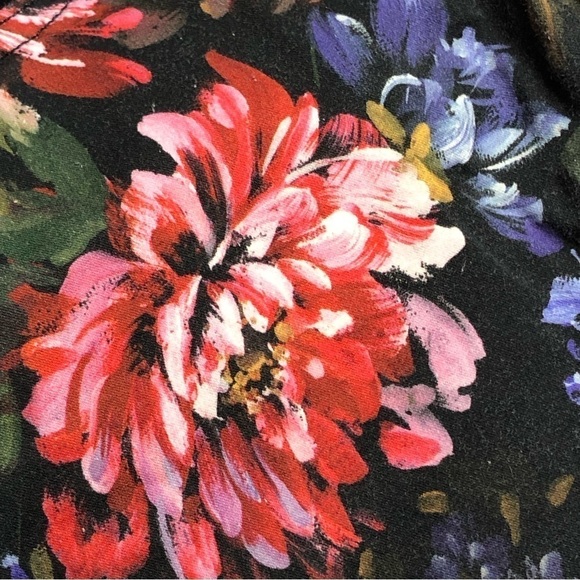 Guess jeggings slim fit stretch black floral painting print bright bold 26 - Picture 10 of 11